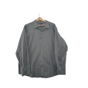UNTUCKit Gray Check Button Down Shirt Mens XXXL 100% Cotton Long Sleeve